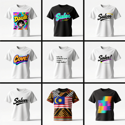 Imej Baju T-Shirt Custom untuk Sekolah